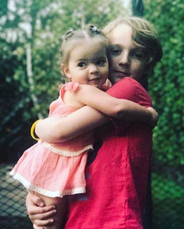 Jagger Snow Ross with her brother.